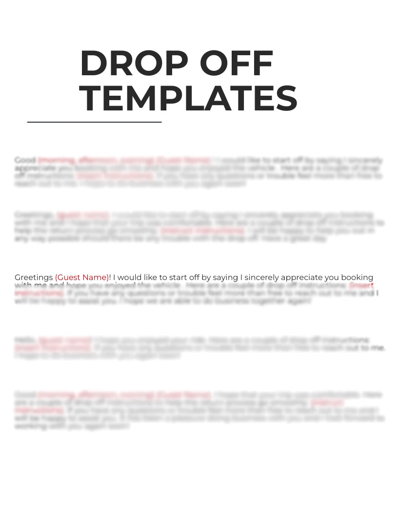 20 Message Templates | Car Rental Business