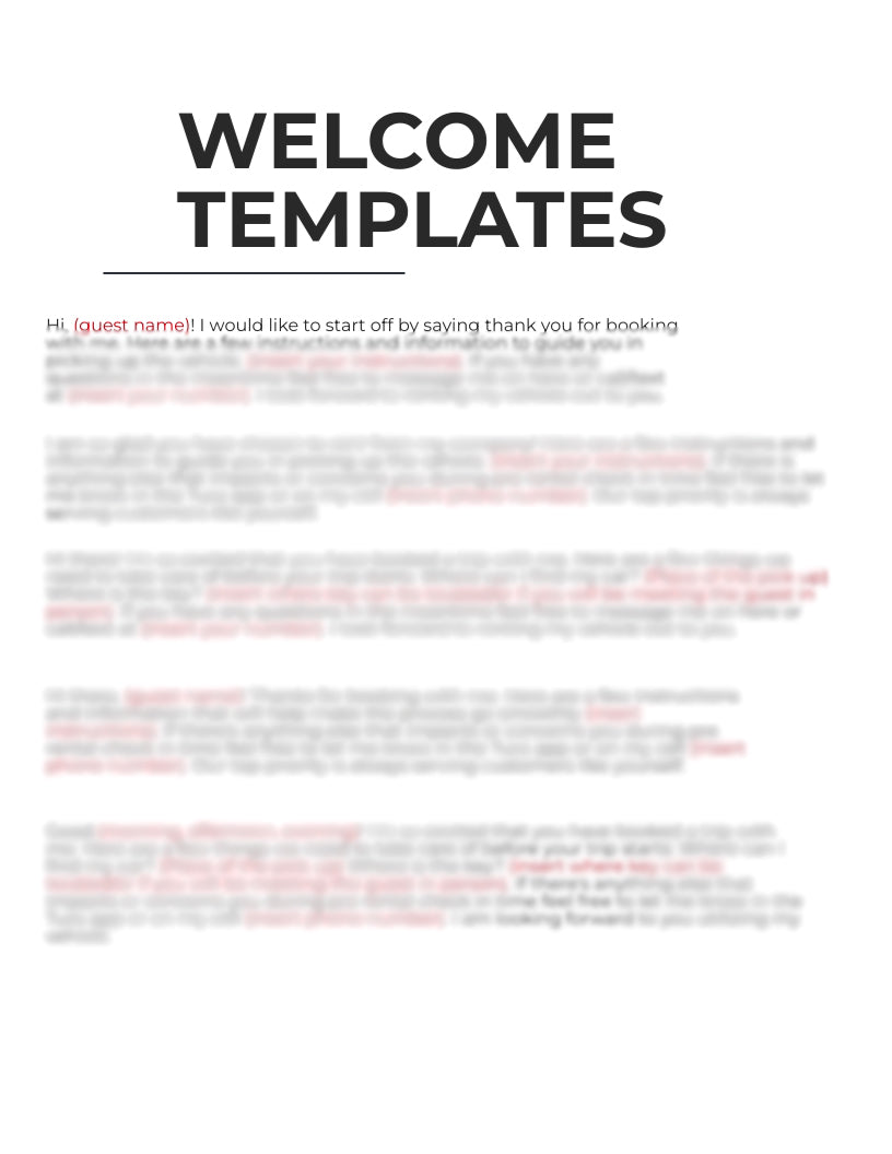 20 Message Templates | Car Rental Business